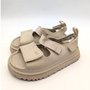 UGG Big Kids GoldenGlow Casual Platform Sandals Sea Salt Size US3 EU35